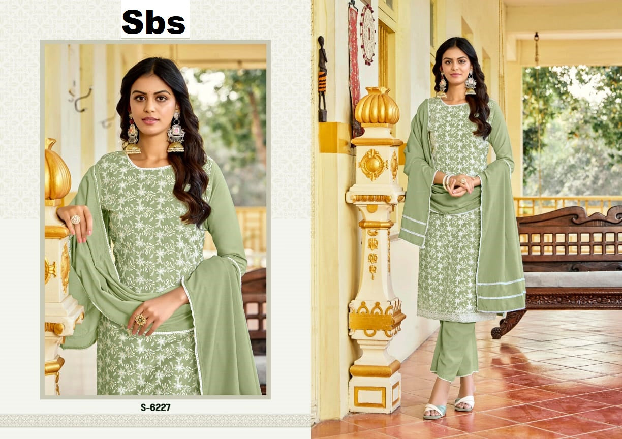 Vinisha Sbs Chinon Readymade Pant Style Suits Wholesaler Gujarat