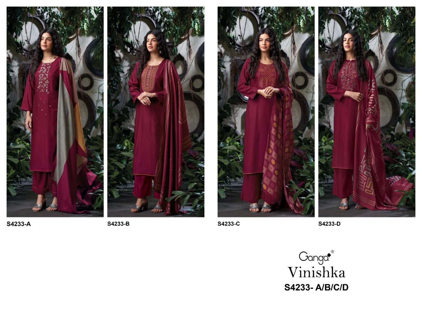 Vinishka 4233 Ganga Pashmina Suits Wholesaler Ahmedabad