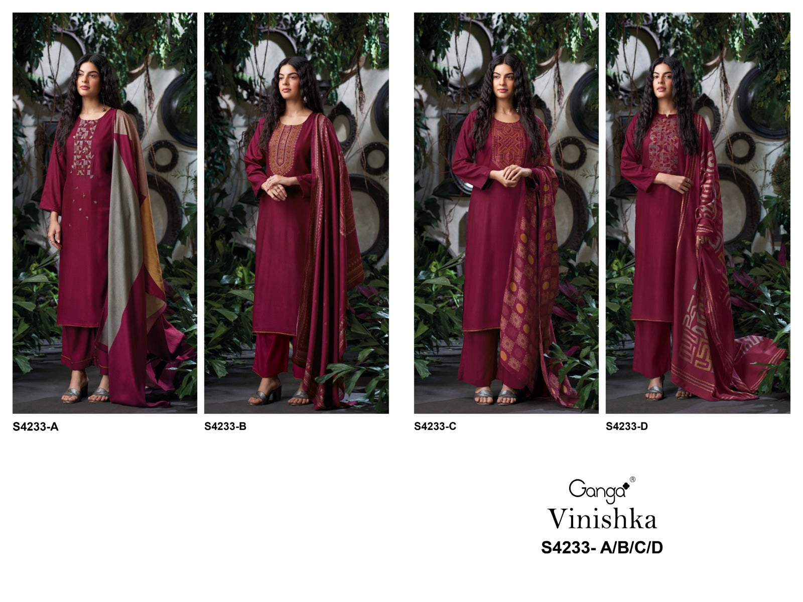 Vinishka 4233 Ganga Pashmina Suits Wholesaler Ahmedabad