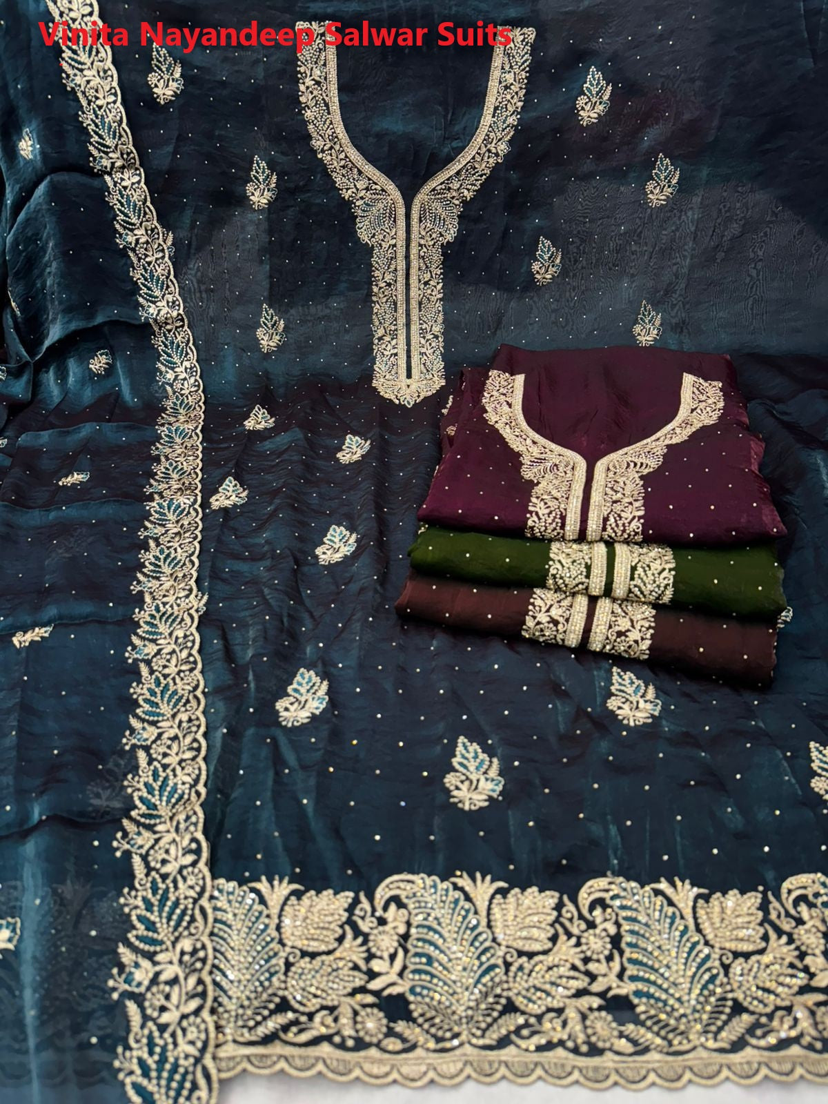 Vinita Nayandeep Satin Salwar Suits Exporter Gujarat