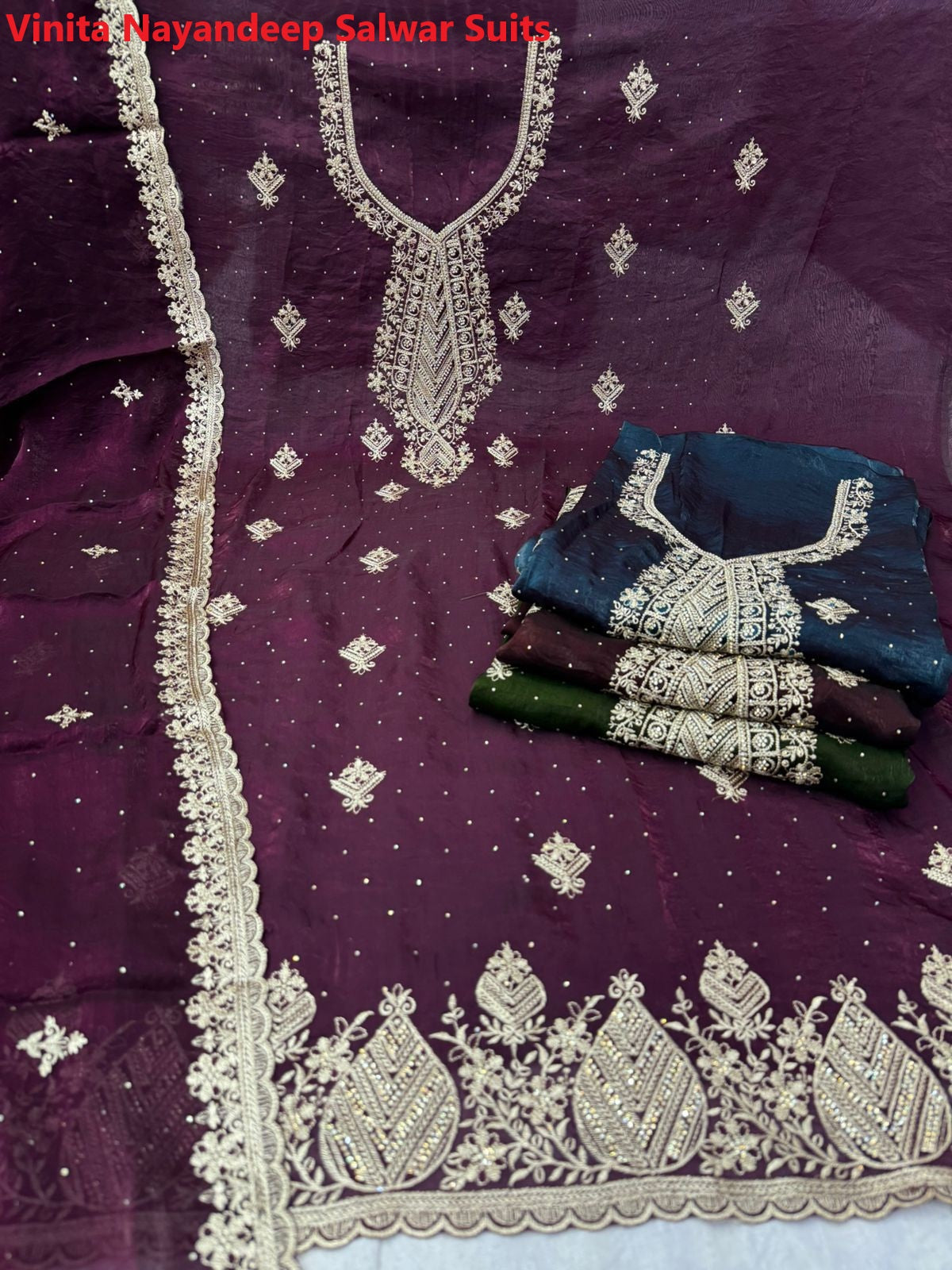 Vinita Nayandeep Satin Salwar Suits Exporter Gujarat