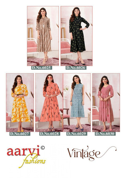 Vintage Aarvi Fashions Pure Rayon Kurtis Manufacturer Gujarat