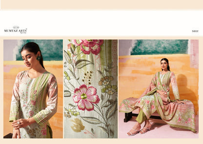 Vintage Pastel Mumtaz Arts Cambric Pant Style Suits Wholesale Price