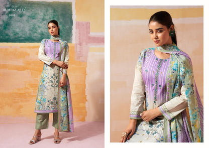 Vintage Pastel Mumtaz Arts Cambric Pant Style Suits Wholesale Price