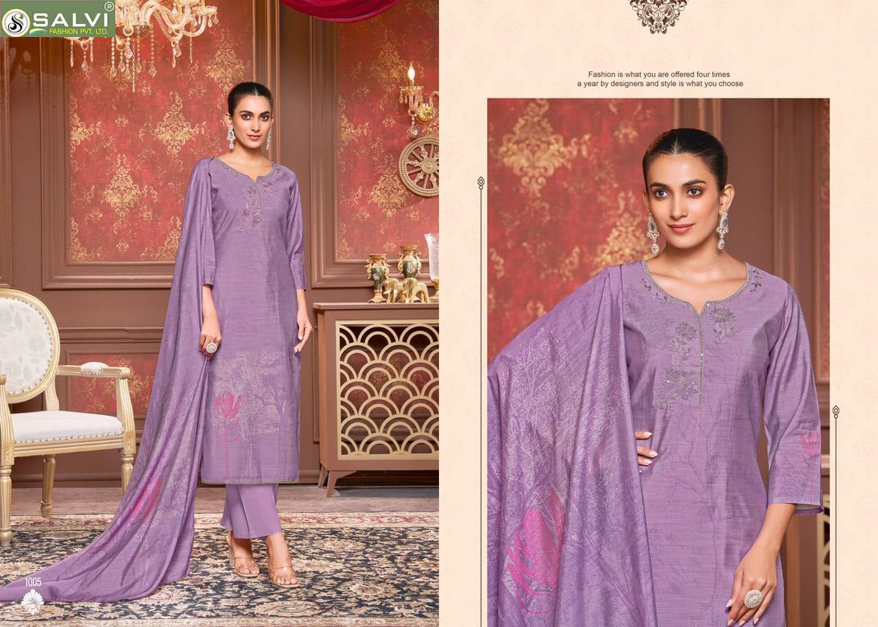 Vintage Silk Salvi Fashion Linen Silk Plazzo Style Suits Manufacturer