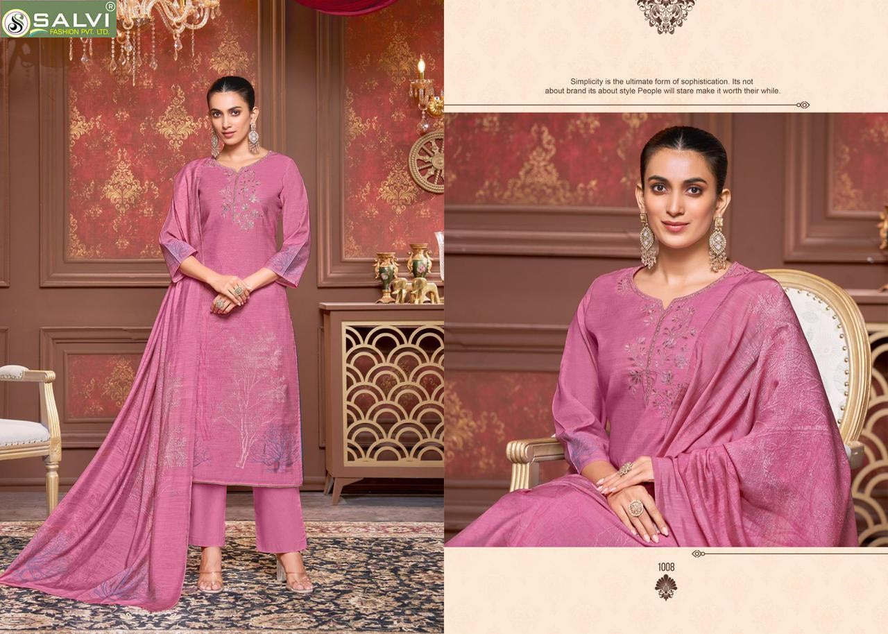 Vintage Silk Salvi Fashion Linen Silk Plazzo Style Suits Manufacturer