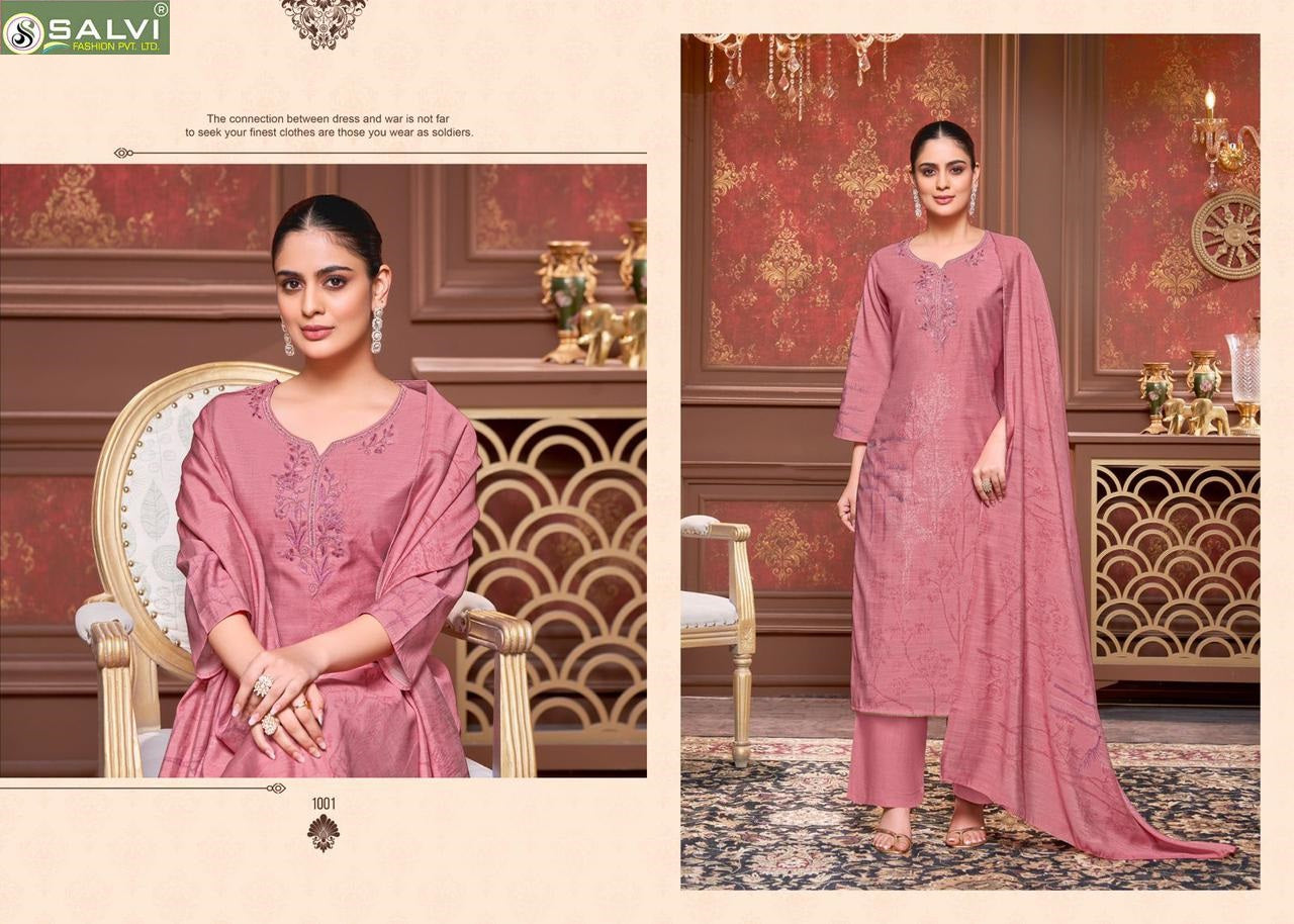 Vintage Silk Salvi Fashion Linen Silk Plazzo Style Suits Manufacturer