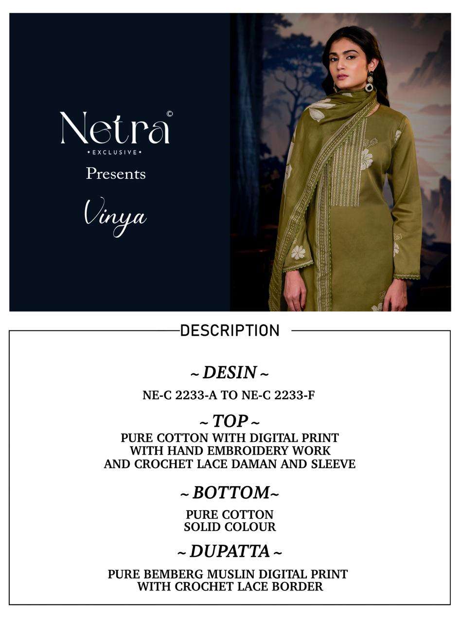 Vinya Netra Cotton Pant Style Suits Supplier Gujarat