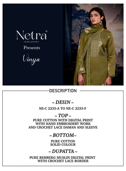 Vinya Netra Cotton Pant Style Suits Supplier Gujarat