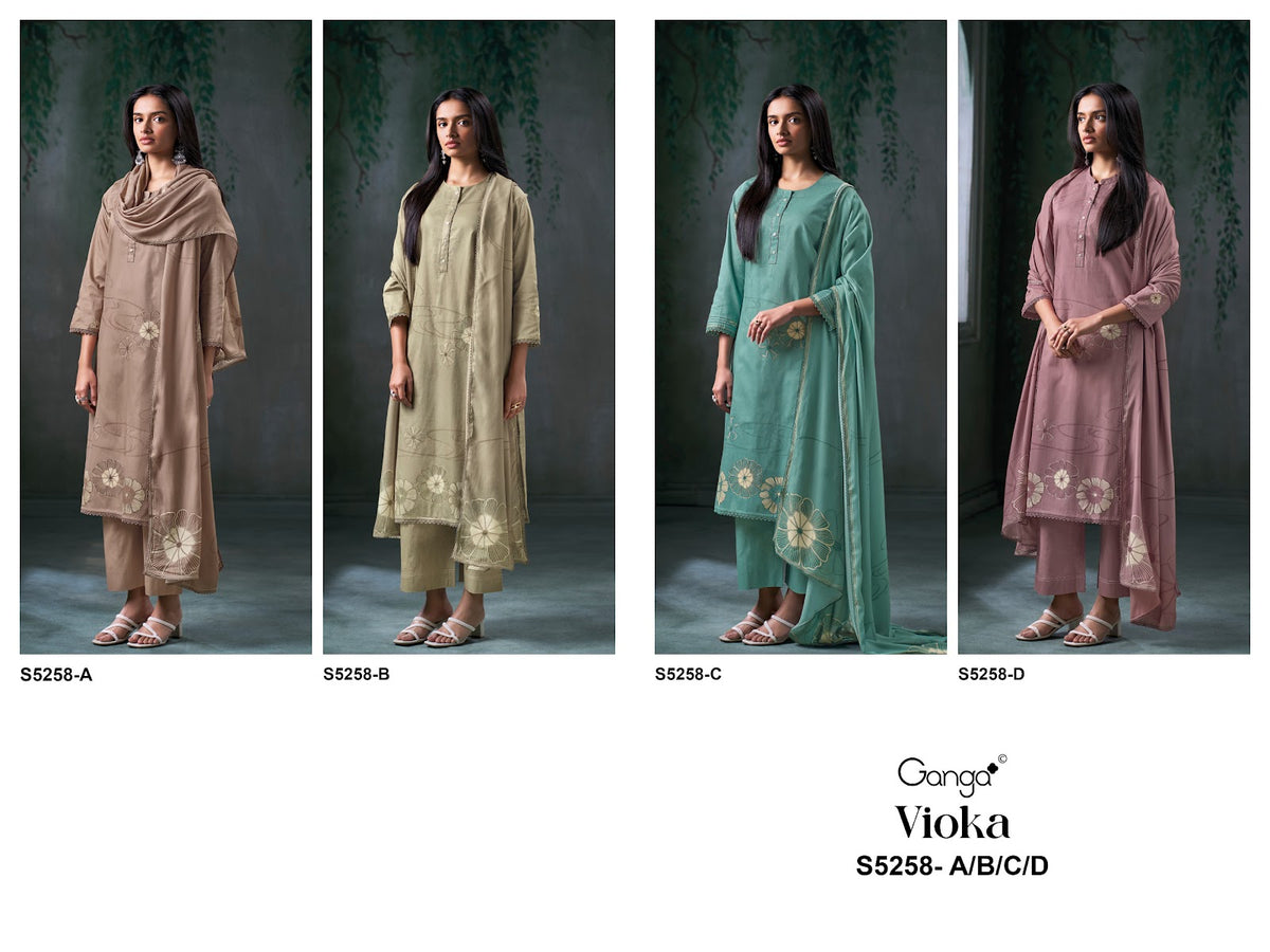 Vioka S5258 Ganga Corduroy Pant Style Suits Manufacturer India