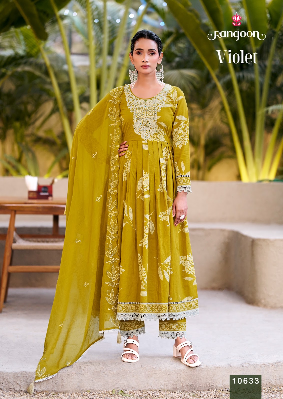 Violet Rangoon Cotton Cambric Readymade Suits Wholesaler India