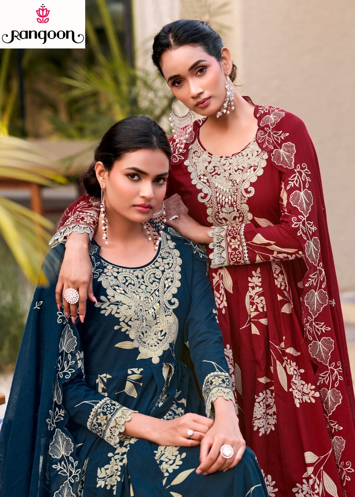 Violet Rangoon Cotton Cambric Readymade Suits Wholesaler India