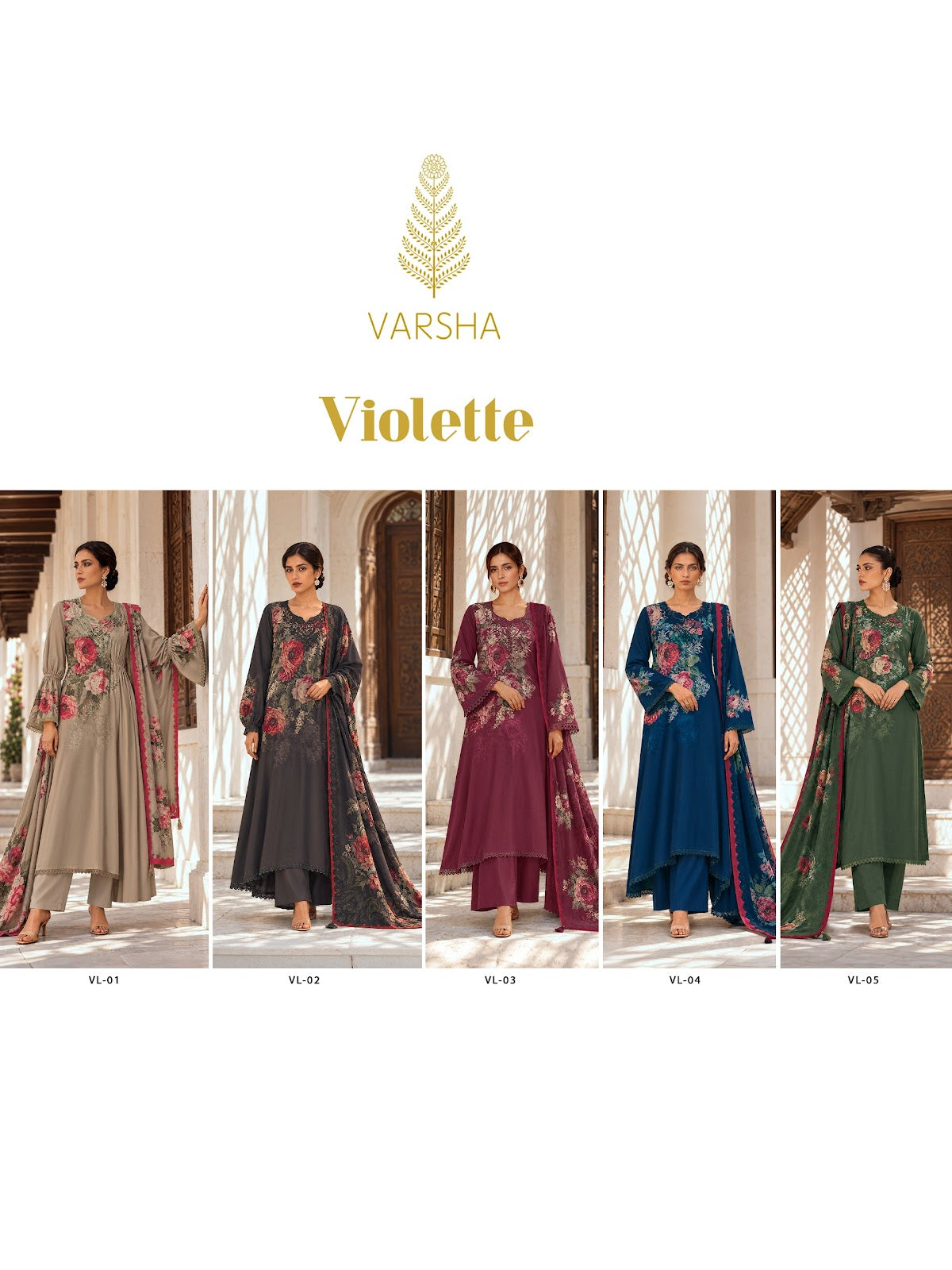 Violette Varshaa Viscose Pashmina Suits Manufacturer