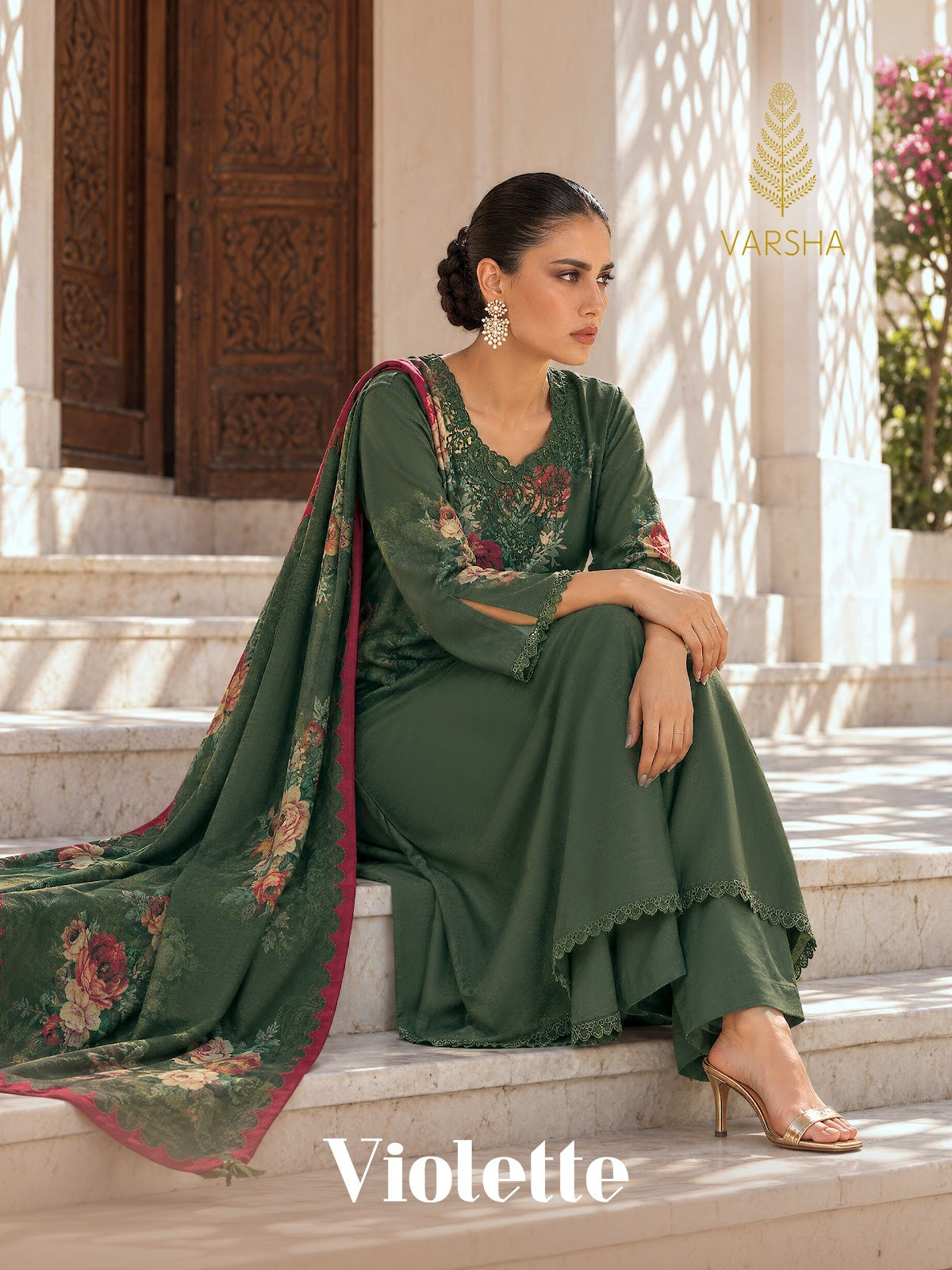 Violette Varshaa Viscose Pashmina Suits Manufacturer