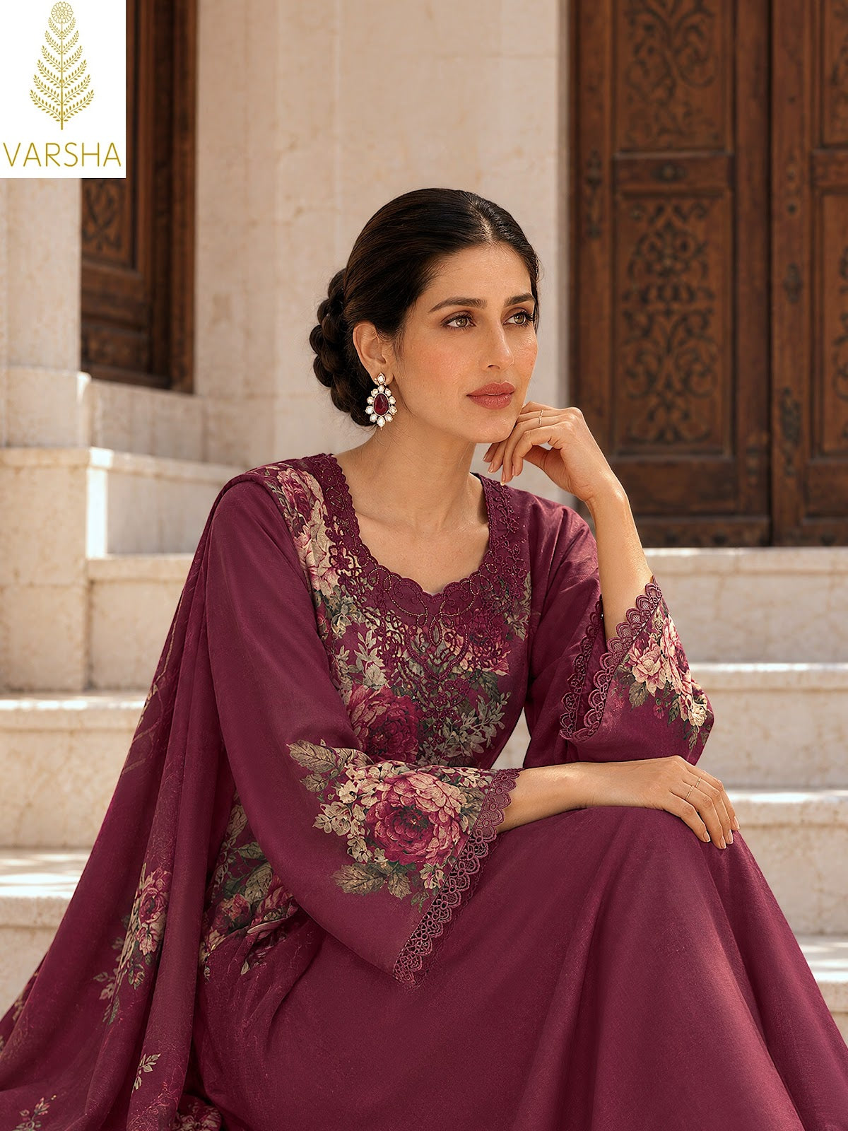 Violette Varshaa Viscose Pashmina Suits Manufacturer