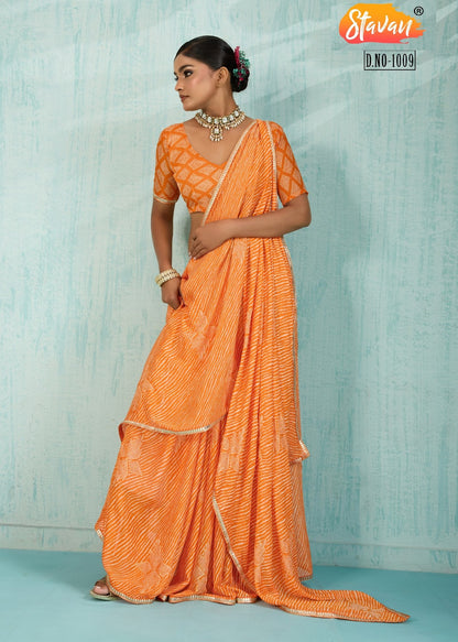 Violin Stavan Chiffon Sarees Exporter