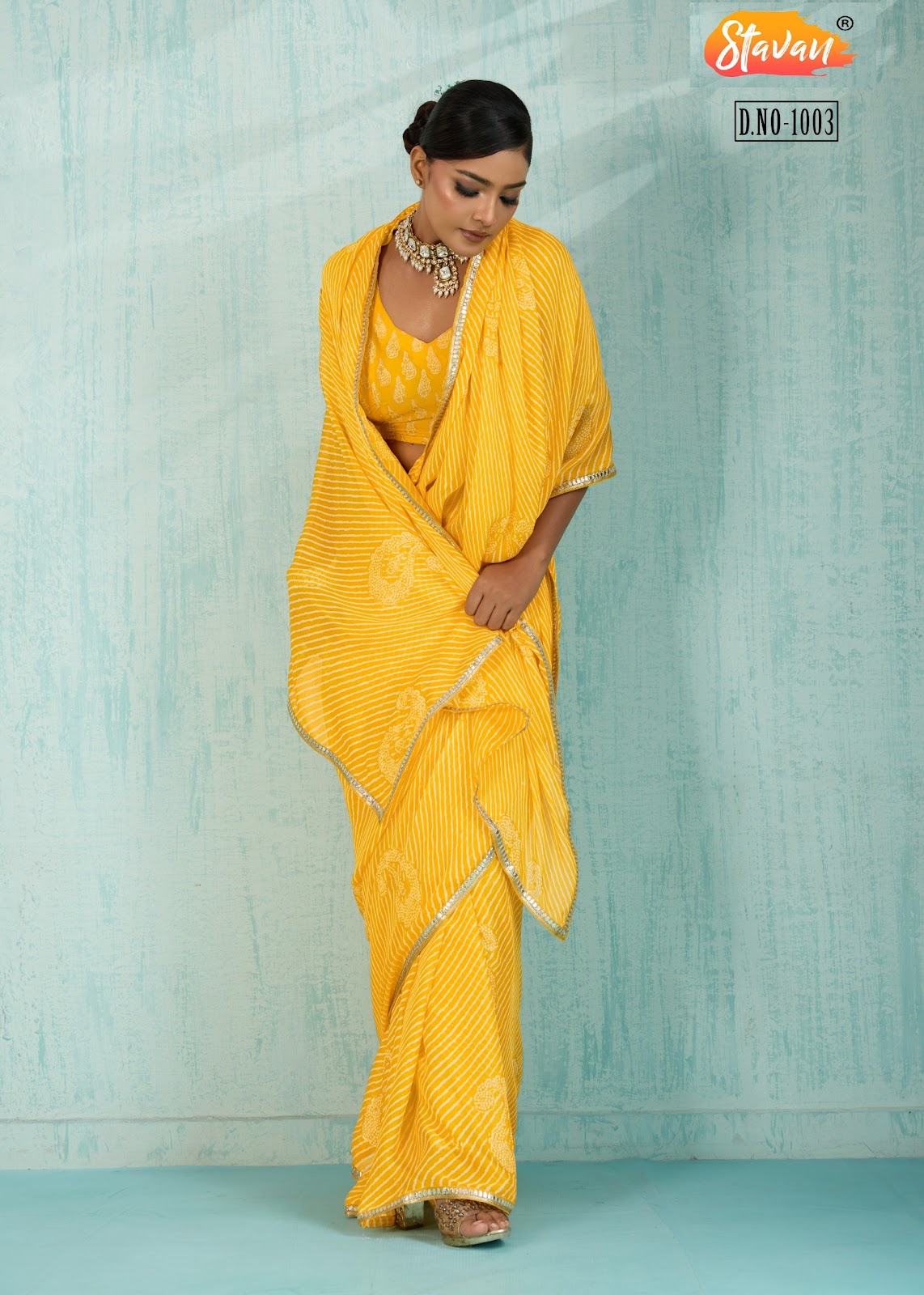 Violin Stavan Chiffon Sarees Exporter