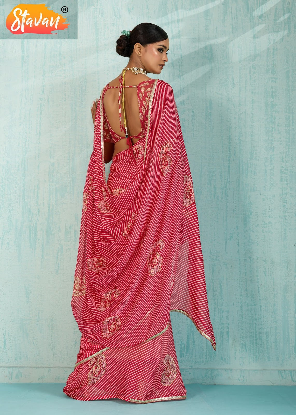 Violin Stavan Chiffon Sarees Exporter