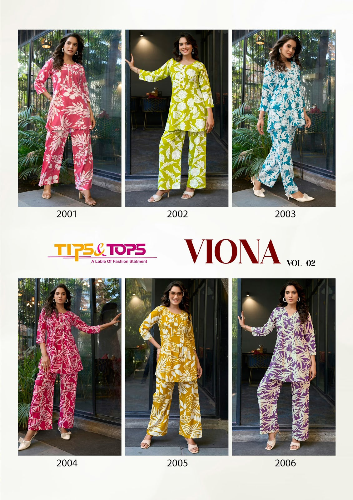 Viona Vol 2 Tips Tops Reyon Co Ord Set Exporter Gujarat