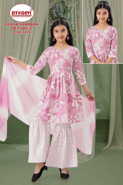 Vipasa Vol 2 Dn 9089 Dt Devi Cotton Girls Readymade Sharara Suits Manufacturer Gujarat