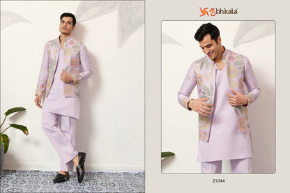 Viraasat Carnival With Koti Shubhkala Satin Silk Mens Kurta Pajama Manufacturer India