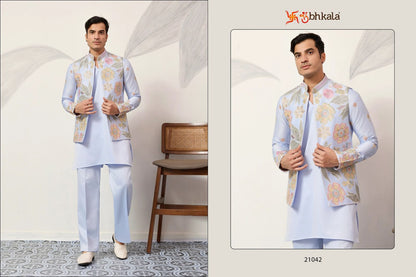 Viraasat Carnival With Koti Shubhkala Satin Silk Mens Kurta Pajama Manufacturer India