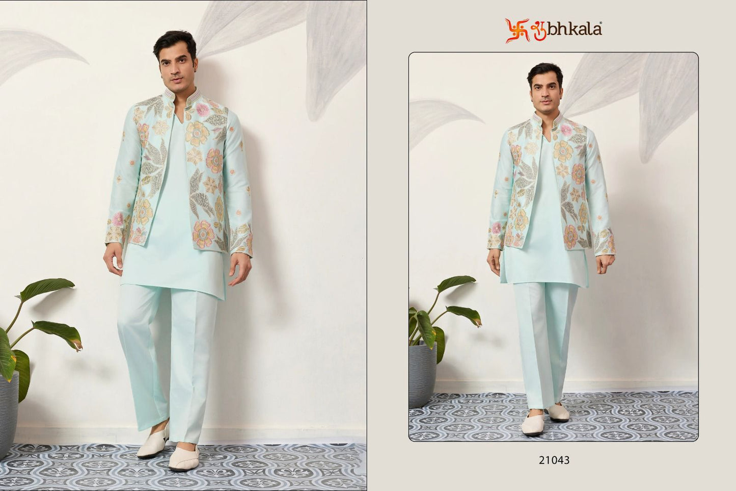 Viraasat Carnival With Koti Shubhkala Satin Silk Mens Kurta Pajama Manufacturer India