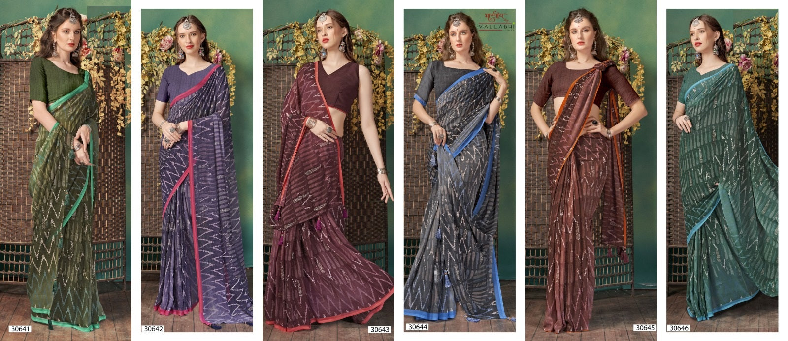 Viransha Vol 3 Vallabhi Prints Georgette Sarees Supplier India