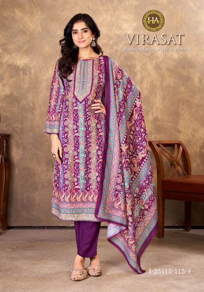 Virasat Harshit Fashion Muslin Karachi Salwar Suits Manufacturer Ahmedabad