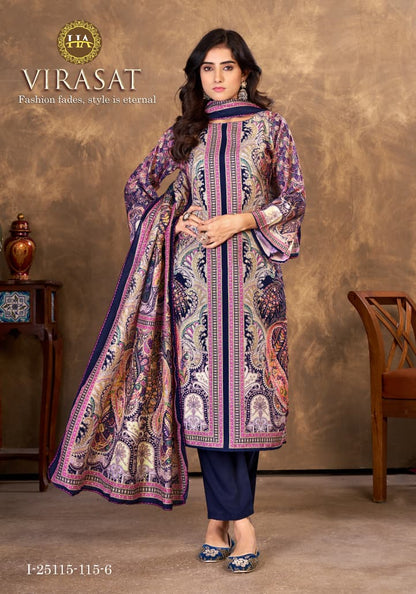 Virasat Harshit Fashion Muslin Karachi Salwar Suits Manufacturer Ahmedabad