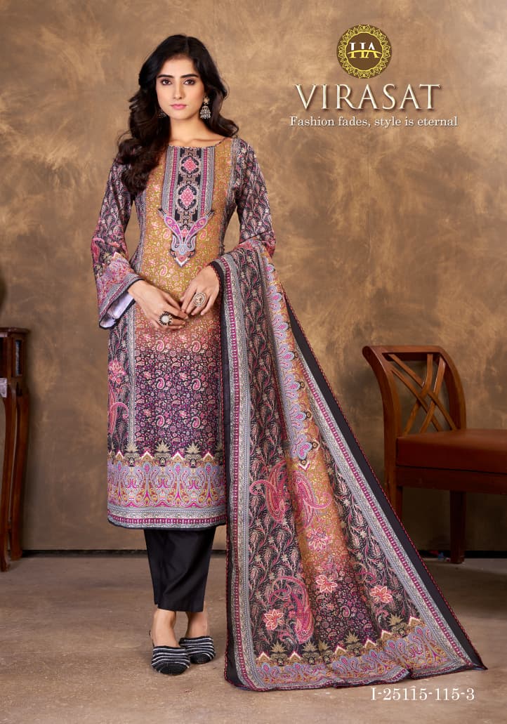 Virasat Harshit Fashion Muslin Karachi Salwar Suits Manufacturer Ahmedabad