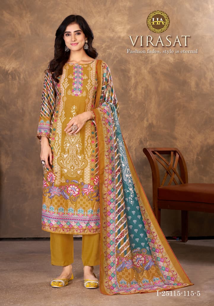 Virasat Harshit Fashion Muslin Karachi Salwar Suits Manufacturer Ahmedabad