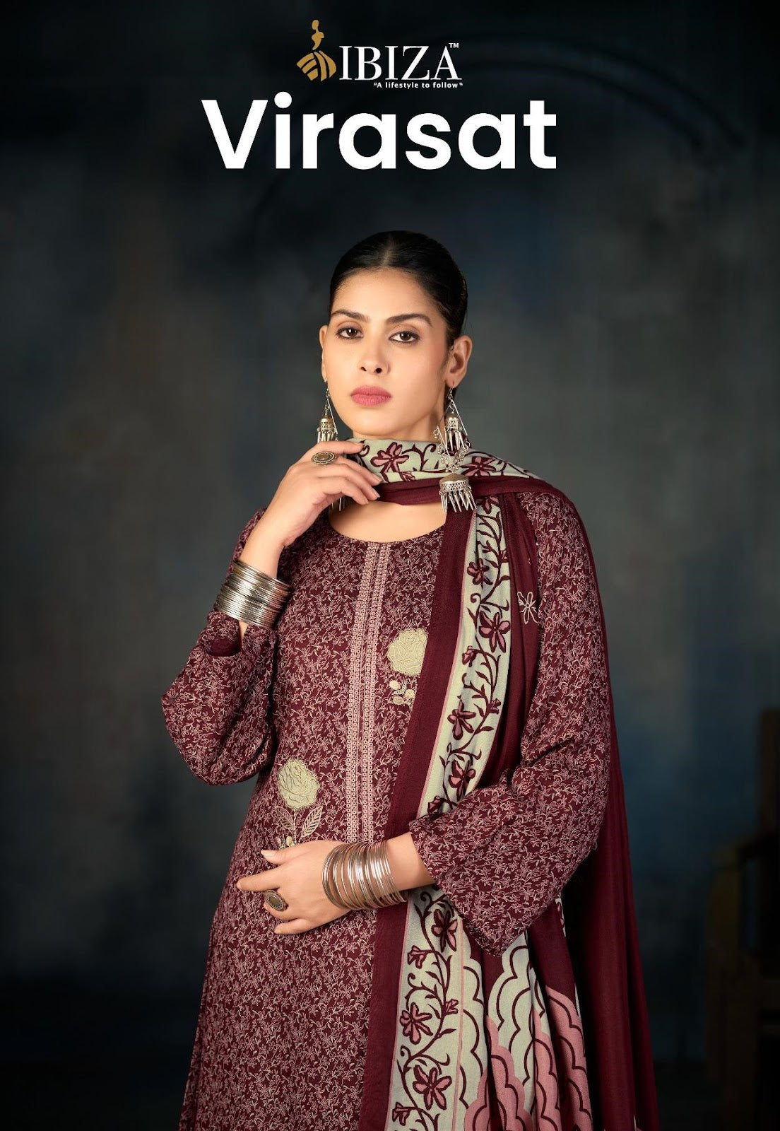 Virasat Ibiza Pashmina Suits Wholesale Price