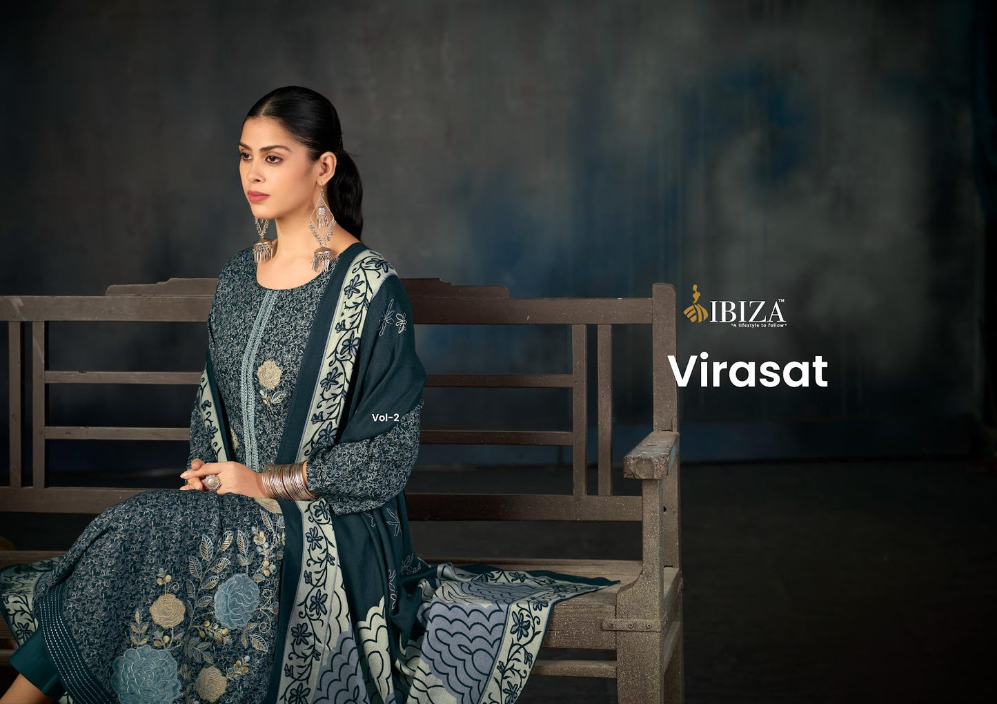 Virasat Ibiza Pashmina Suits Wholesale Price