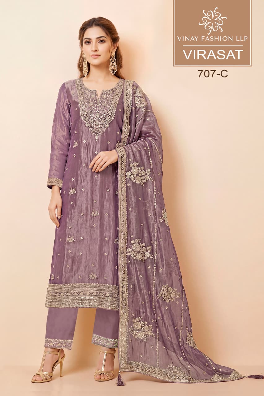 Virasat Kuleesh Vinay Fashion Llp Silk Pant Style Suits Exporter India