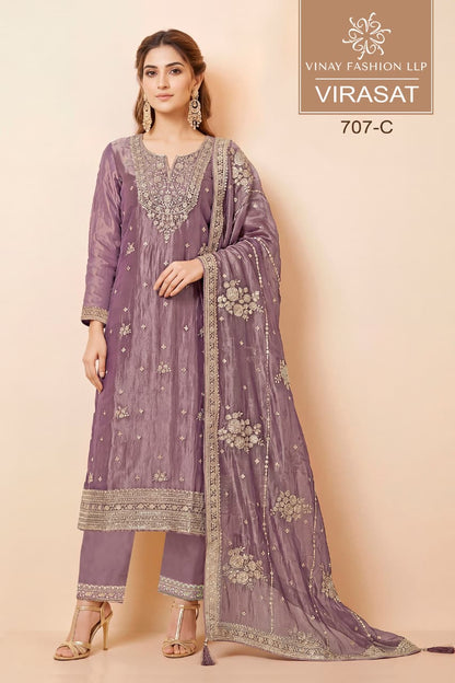 Virasat Kuleesh Vinay Fashion Llp Silk Pant Style Suits Exporter India