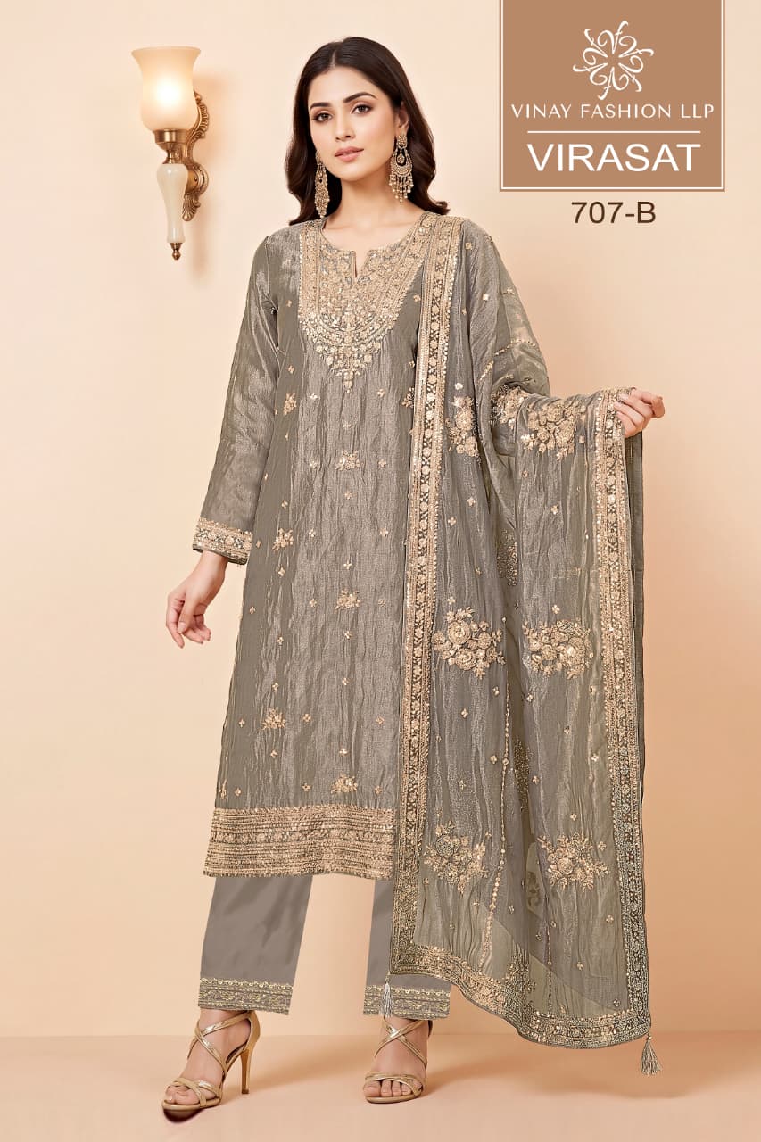 Virasat Kuleesh Vinay Fashion Llp Silk Pant Style Suits Exporter India