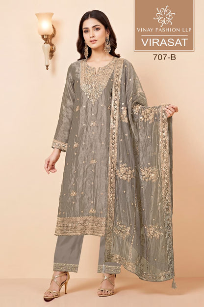 Virasat Kuleesh Vinay Fashion Llp Silk Pant Style Suits Exporter India