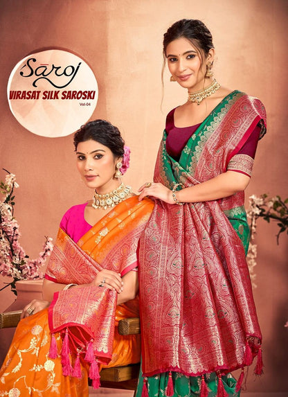 Virasat Silk Saroski Vol 4 Saroj Sarees Exporter