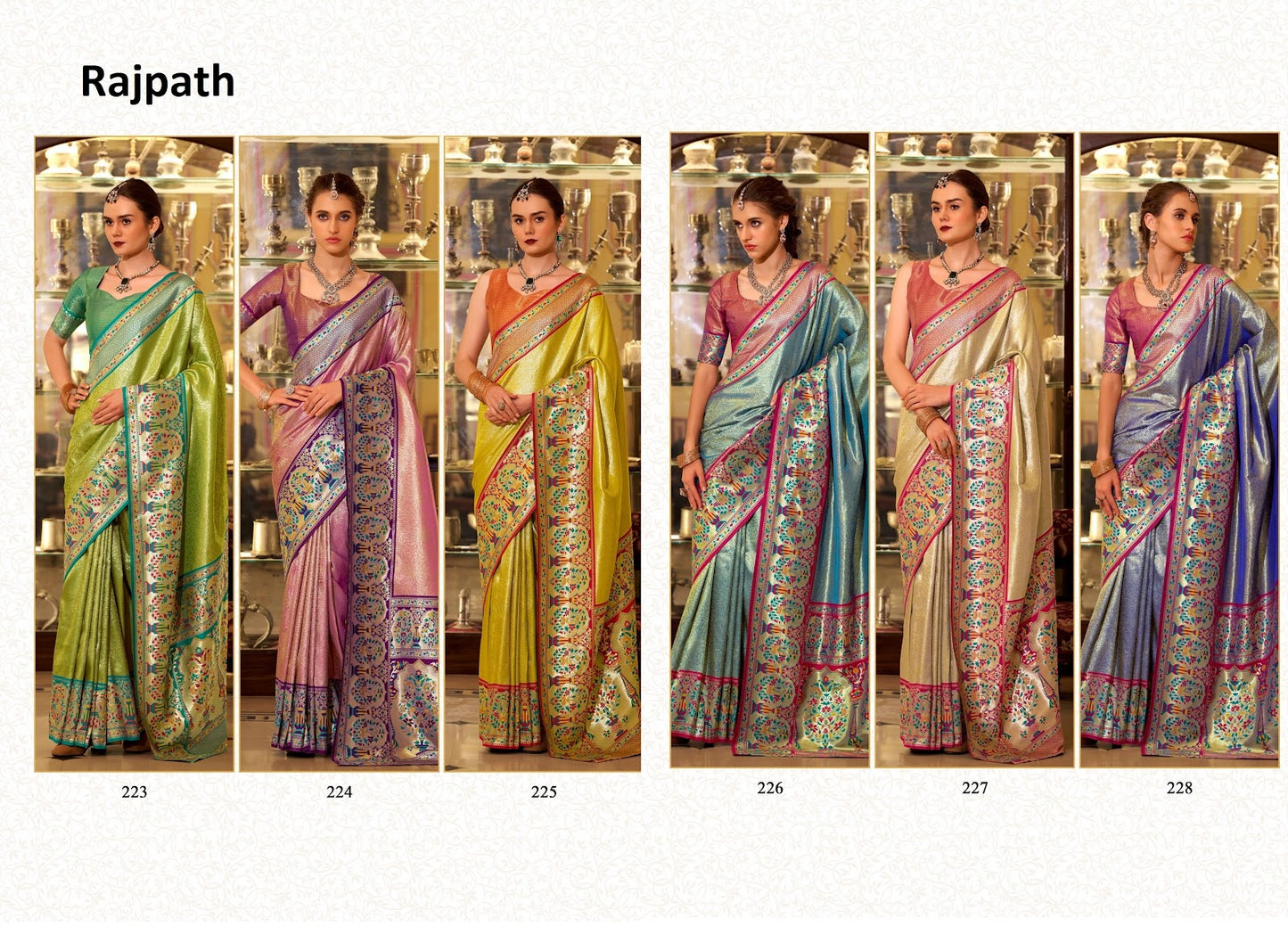 Virashat Silk Rajpath Tissue Sarees Wholesale