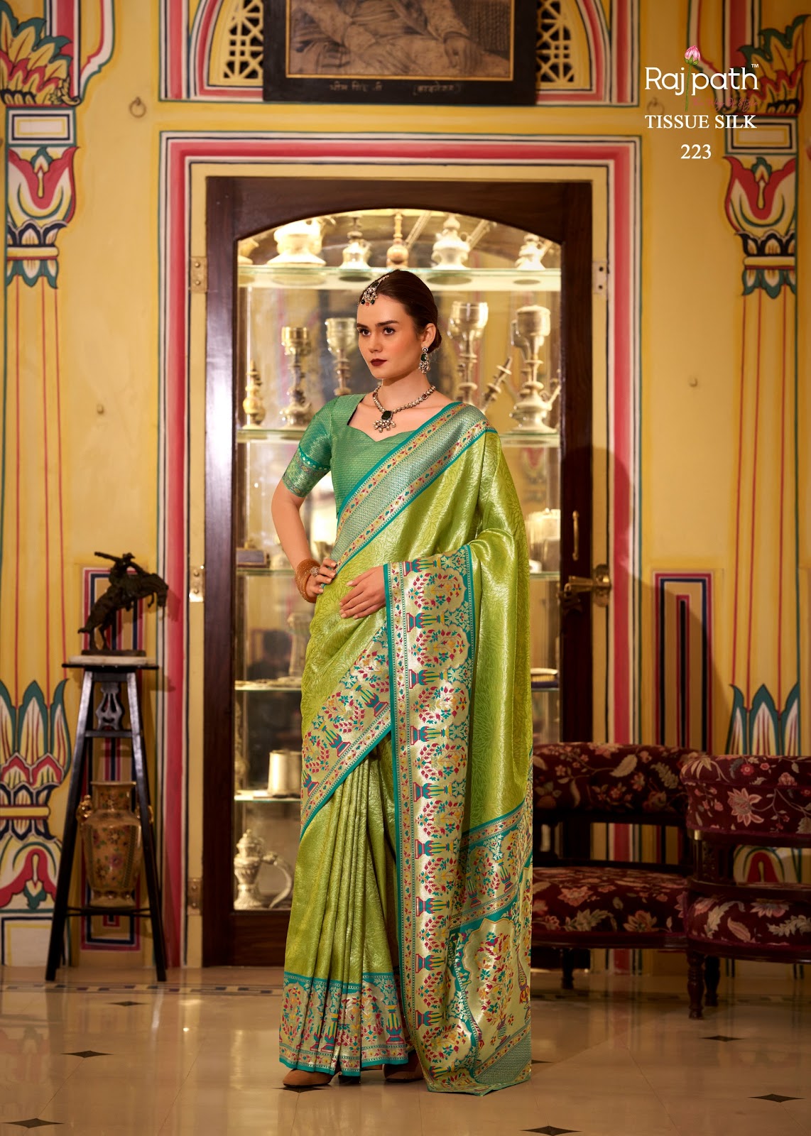 Virashat Silk Rajpath Tissue Sarees Wholesale