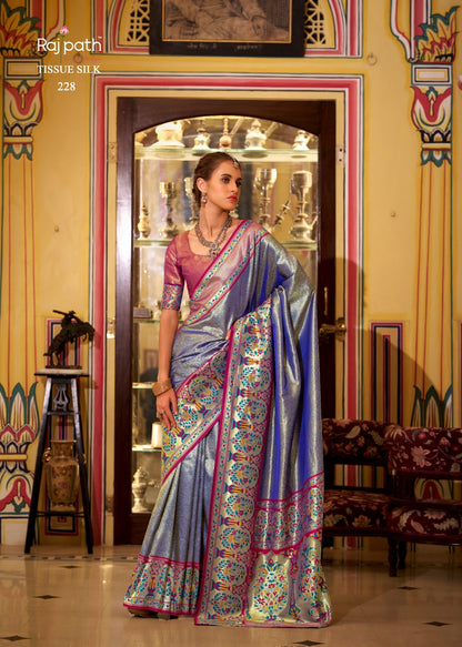 Virashat Silk Rajpath Tissue Sarees Wholesale