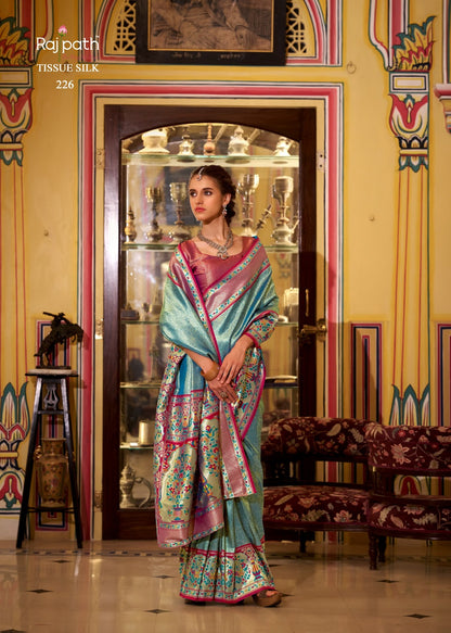 Virashat Silk Rajpath Tissue Sarees Wholesale
