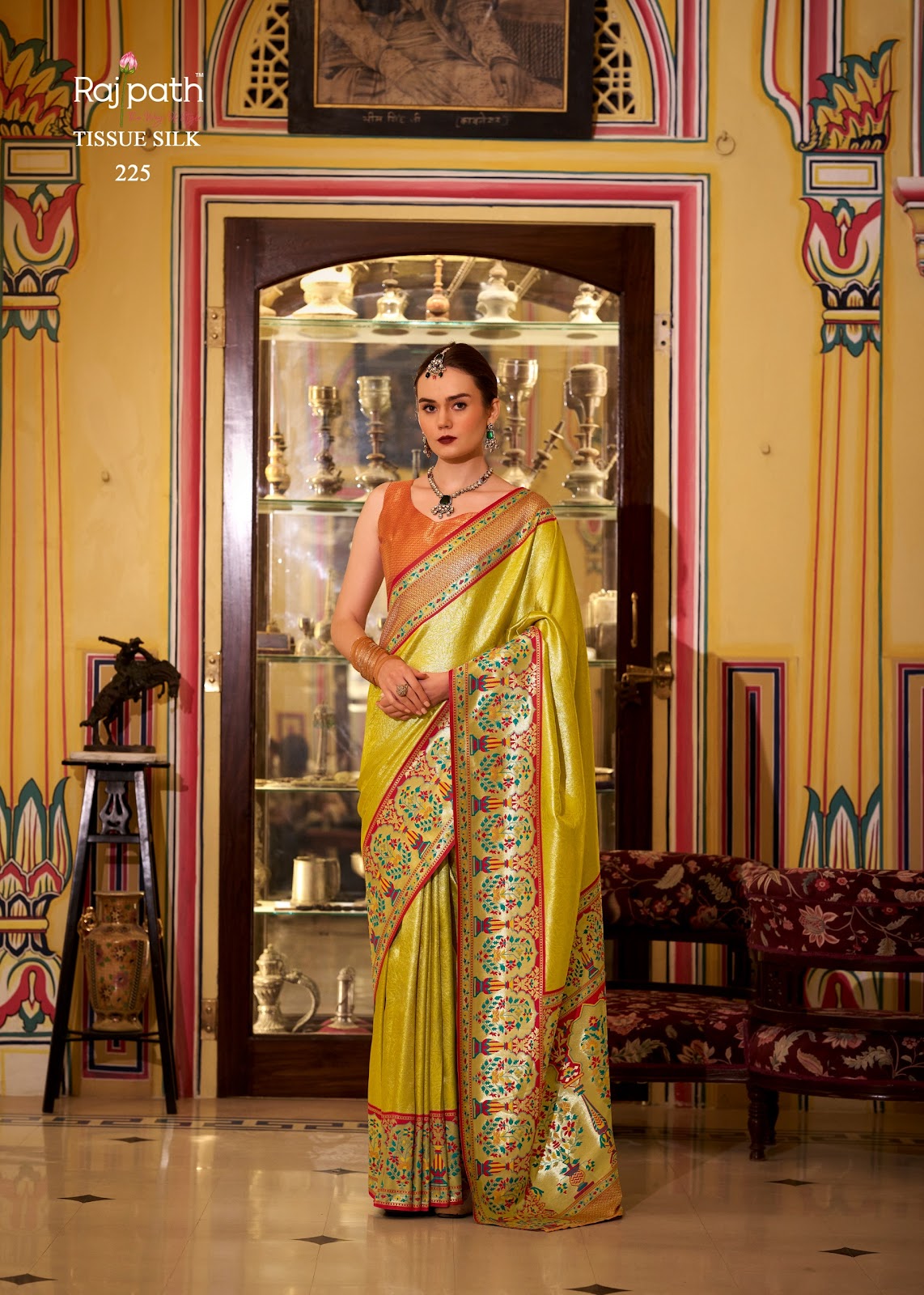 Virashat Silk Rajpath Tissue Sarees Wholesale