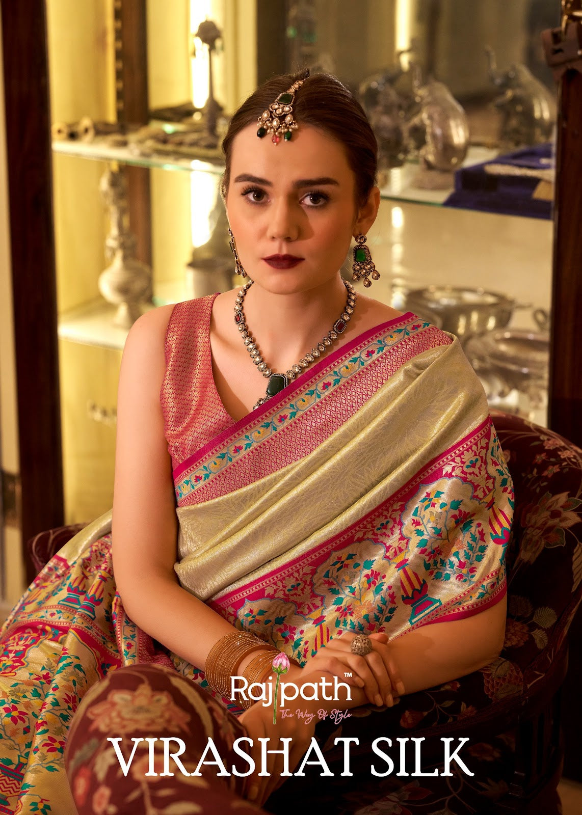 Virashat Silk Rajpath Tissue Sarees Wholesale