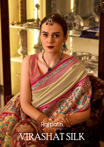 Virashat Silk Rajpath Tissue Sarees Wholesale