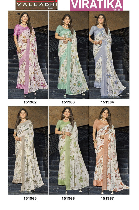 Viratika Vol 5 Vallabhi Lite Georgette Sarees Supplier Gujarat