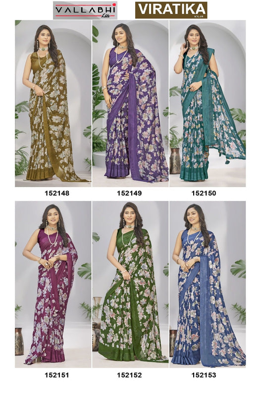 Viratika Vol 6 Vallabhi Lite Georgette Sarees Supplier