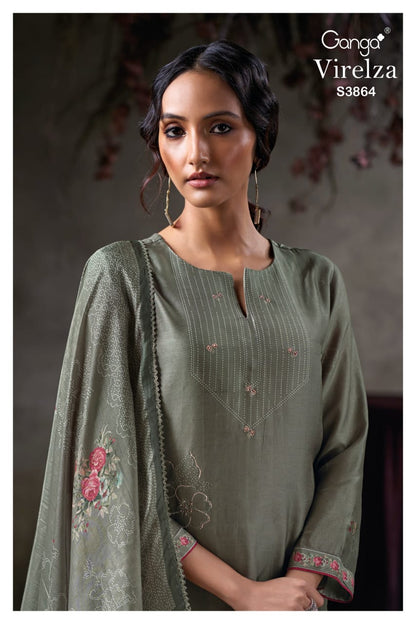Virelza 3864 Ganga Premium Bemberg Plazzo Style Suits Exporter Gujarat
