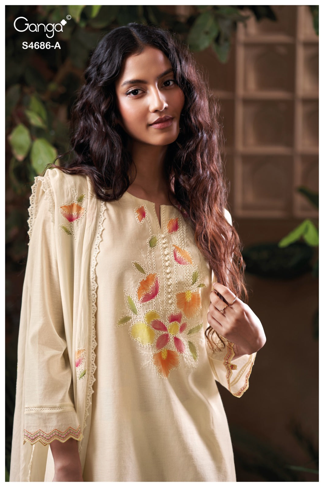 Virevya S4686 Ganga Mul Chanderi Plazzo Style Suits Exporter India